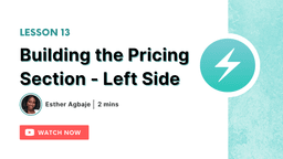 Building the Pricing Section - Left Side