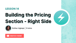 Building the Pricing Section - Right Side