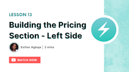 Building the Pricing Section - Left Side